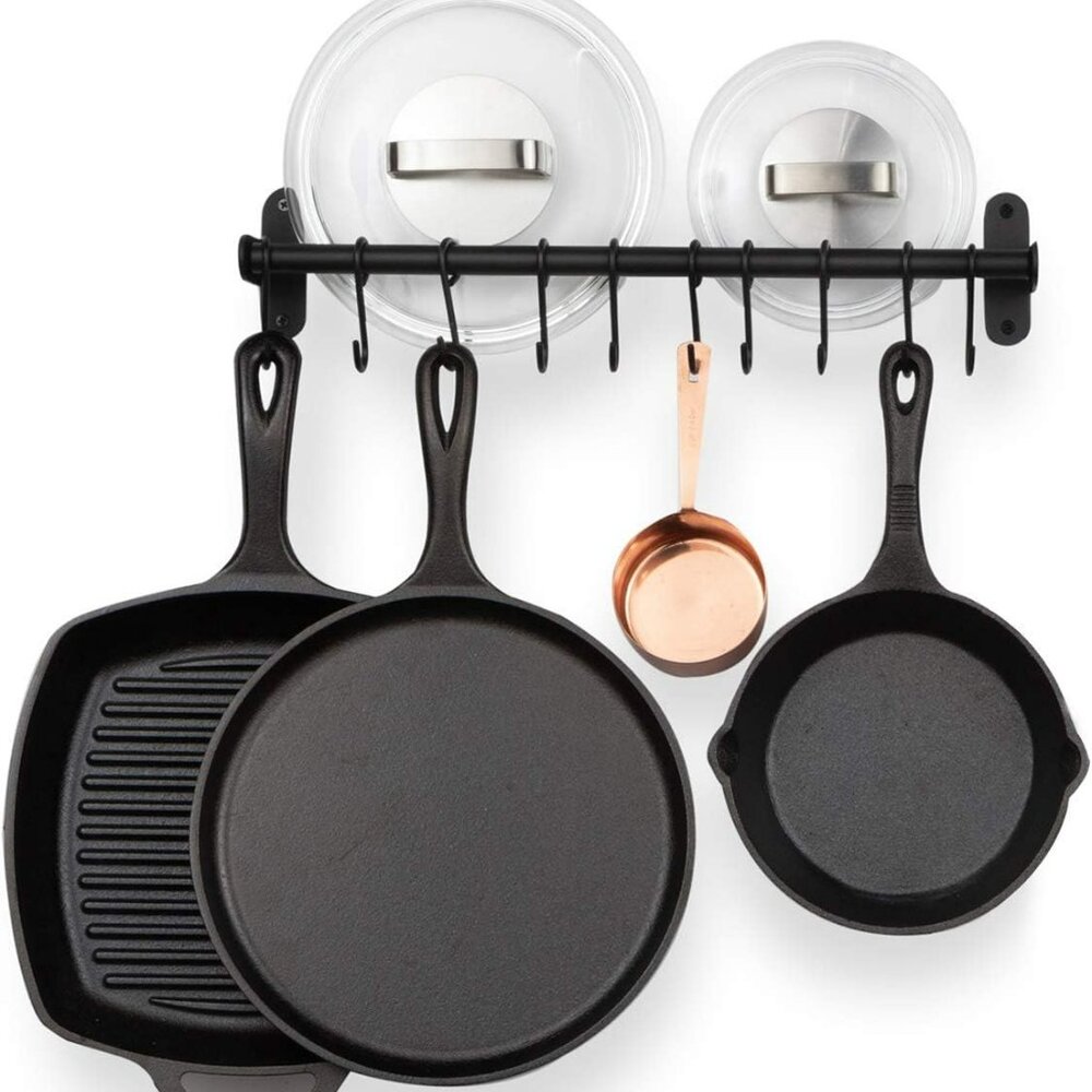 Lyon Kitchen Rail with 10 Utensil Holder S Hooks for Hanging Kitchen Utensils...